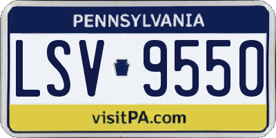 PA license plate LSV9550
