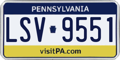 PA license plate LSV9551
