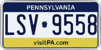 PA license plate LSV9558