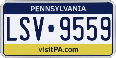 PA license plate LSV9559