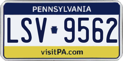 PA license plate LSV9562
