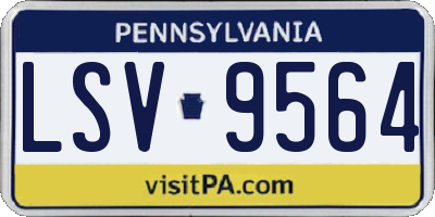 PA license plate LSV9564