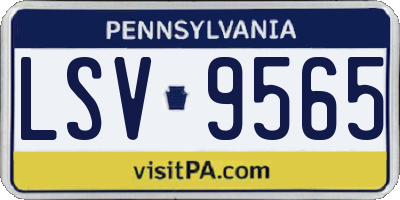 PA license plate LSV9565