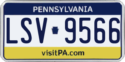 PA license plate LSV9566