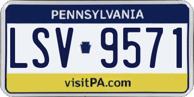 PA license plate LSV9571