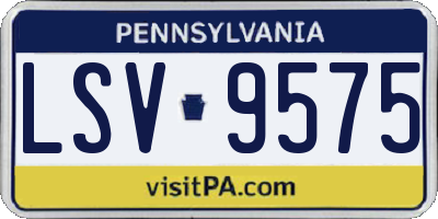 PA license plate LSV9575