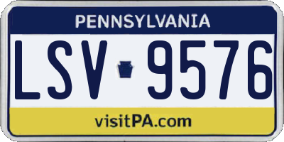 PA license plate LSV9576