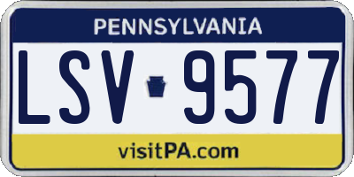 PA license plate LSV9577