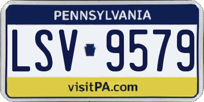 PA license plate LSV9579