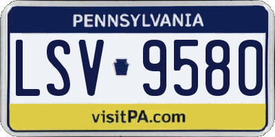 PA license plate LSV9580