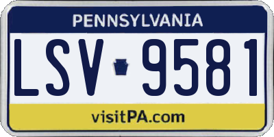 PA license plate LSV9581