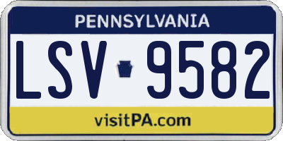 PA license plate LSV9582
