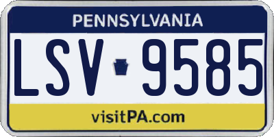 PA license plate LSV9585