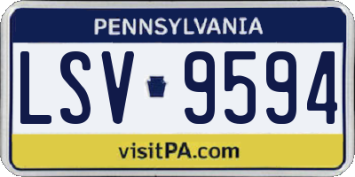 PA license plate LSV9594