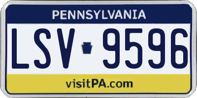 PA license plate LSV9596