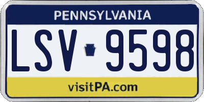 PA license plate LSV9598