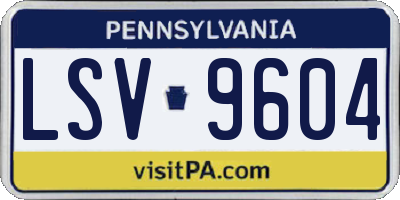 PA license plate LSV9604