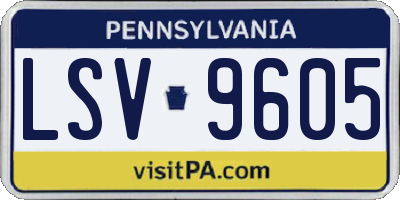PA license plate LSV9605