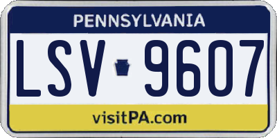 PA license plate LSV9607