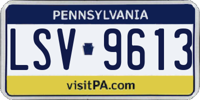 PA license plate LSV9613