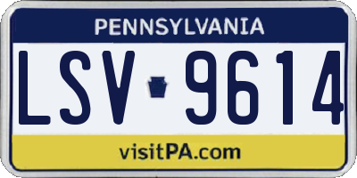 PA license plate LSV9614