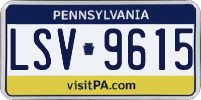 PA license plate LSV9615