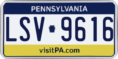 PA license plate LSV9616