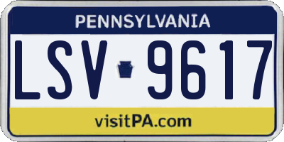 PA license plate LSV9617