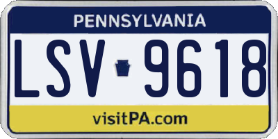 PA license plate LSV9618