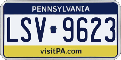 PA license plate LSV9623