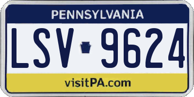 PA license plate LSV9624