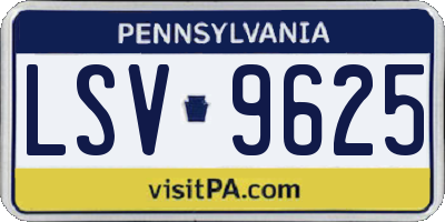 PA license plate LSV9625