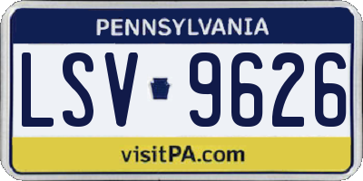 PA license plate LSV9626
