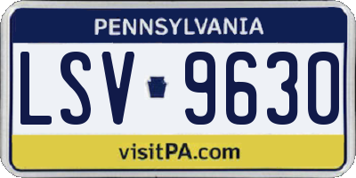 PA license plate LSV9630