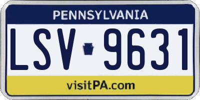 PA license plate LSV9631