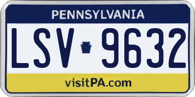 PA license plate LSV9632