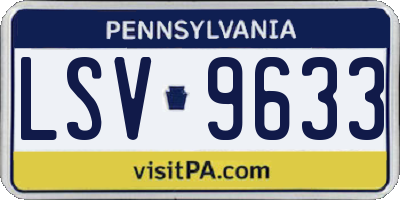 PA license plate LSV9633
