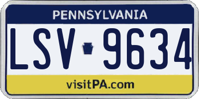 PA license plate LSV9634