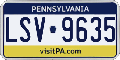 PA license plate LSV9635