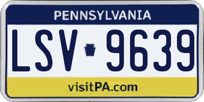 PA license plate LSV9639