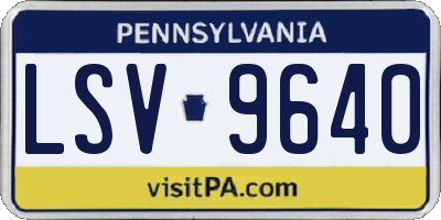 PA license plate LSV9640