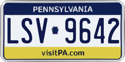 PA license plate LSV9642