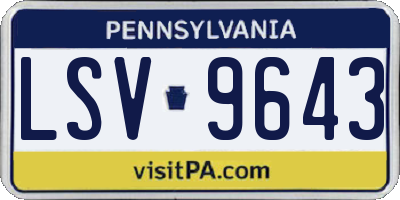 PA license plate LSV9643