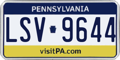 PA license plate LSV9644