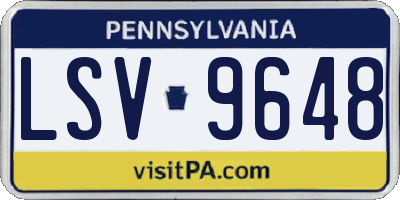 PA license plate LSV9648