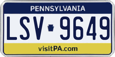 PA license plate LSV9649