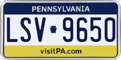 PA license plate LSV9650