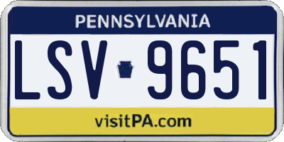 PA license plate LSV9651