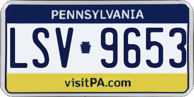 PA license plate LSV9653