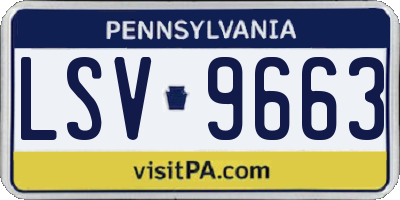 PA license plate LSV9663